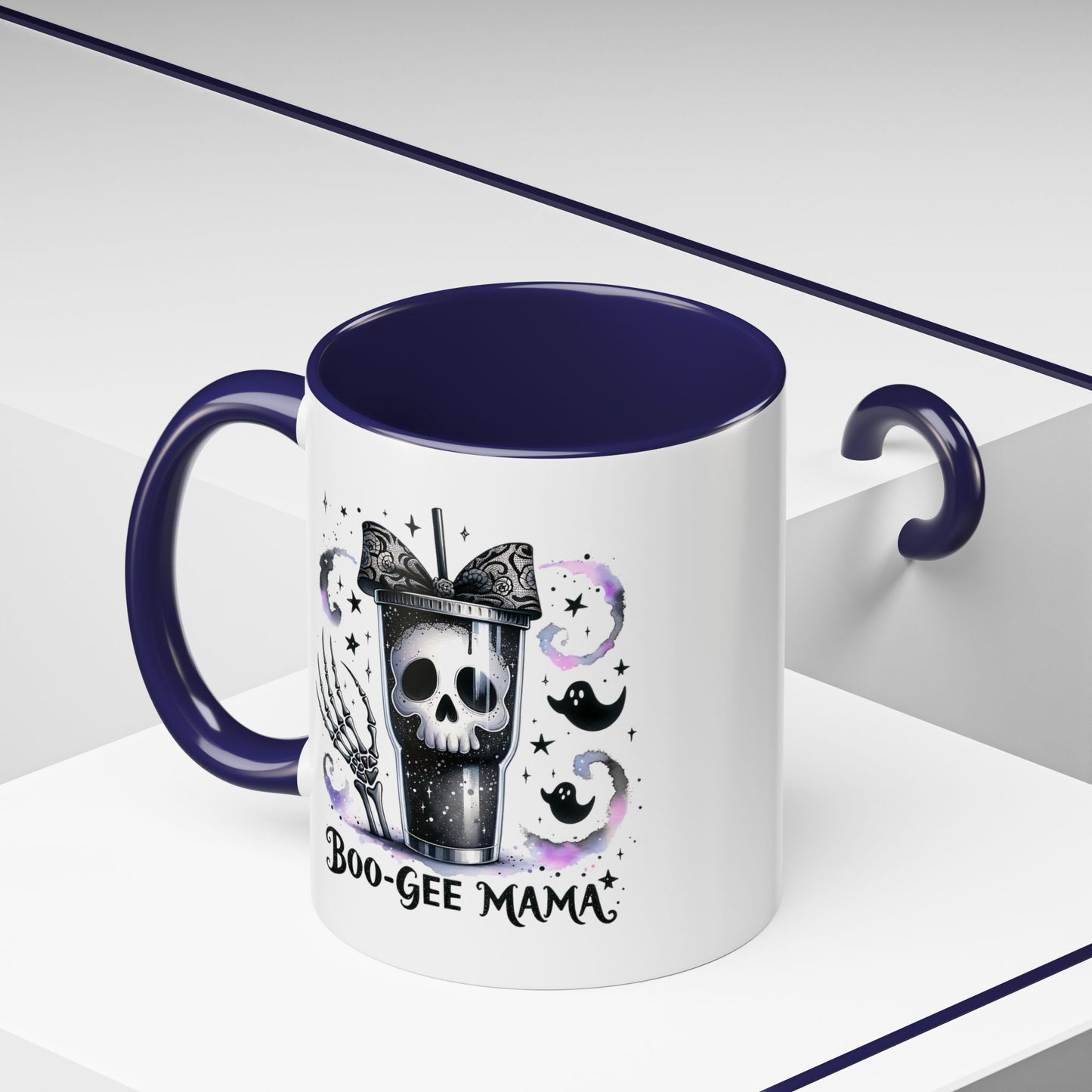 Boo-Gee Mama Spooky Halloween Coffee Mug, Boo-Gee Mama Drinkware, Cute Skeleton Mug, Witchy Gift for Moms, Unique Coffee Cup