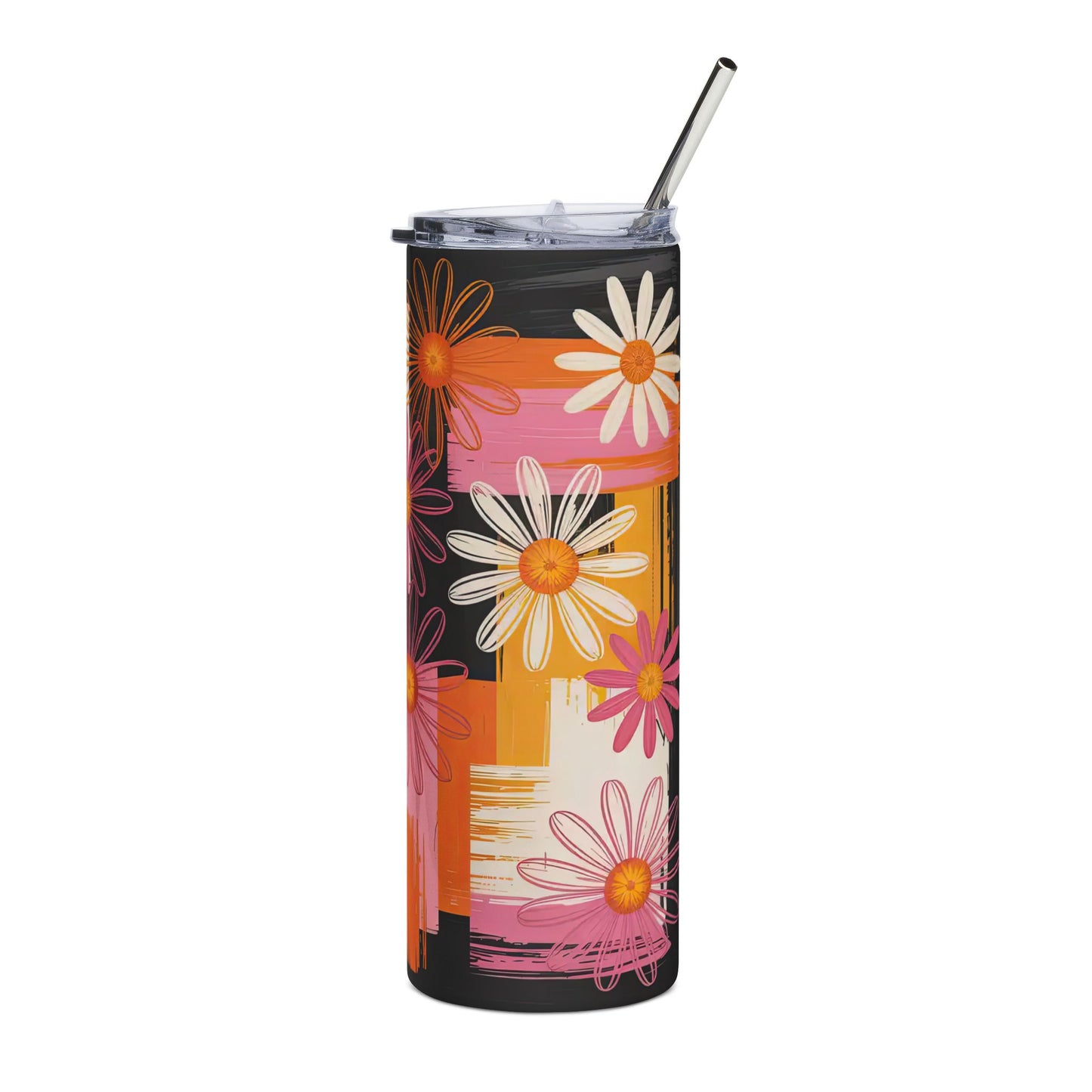 Daisy Stainless Steel Tumbler 20oz with Lid and Straw