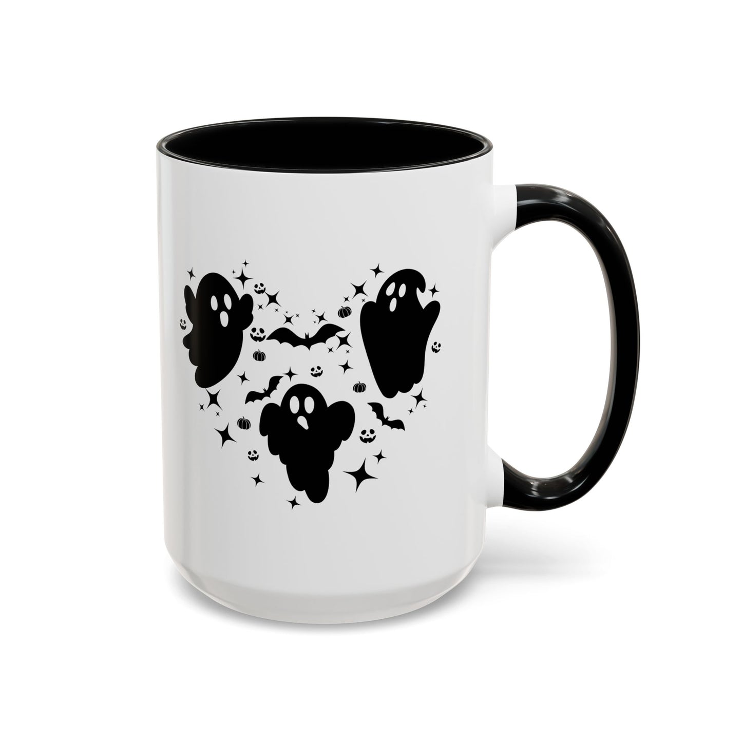 Halloween Ghost Heart Coffee Mug - Spooky Mug for Halloween, Cute Ghost Decor, Trick or Treat Mug, Goth Coffee Cup, Halloween Gift