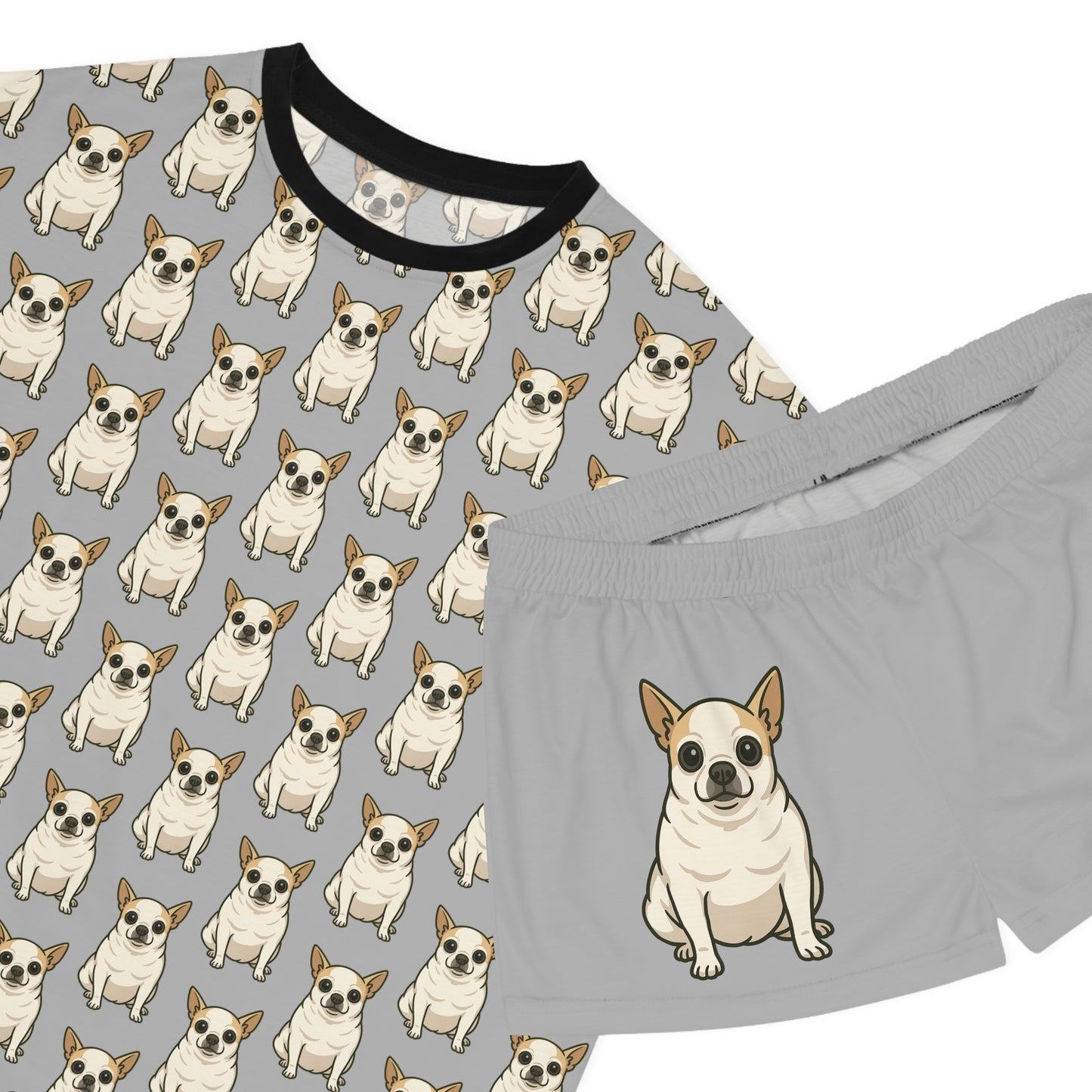 Cute Dog Print Women's Short Pajama Set | Fun Sleepwear, Dog Lover Gift, Relaxation Outfit, Cozy Nights, Pet-Themed Loungewear