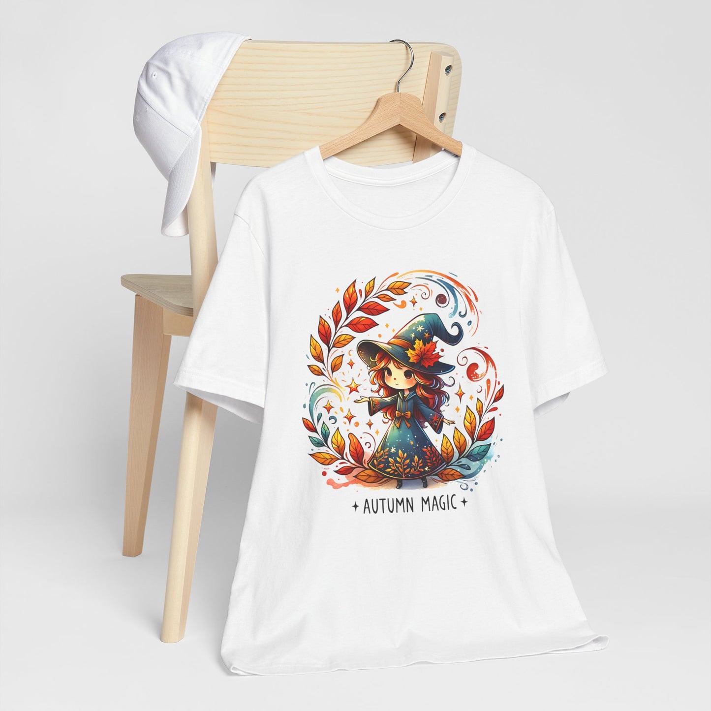 Autumn Magic Witch Tee, Fall Apparel, Halloween Shirt, Unisex Casual Tee, Seasonal Clothing, Gift for Witches