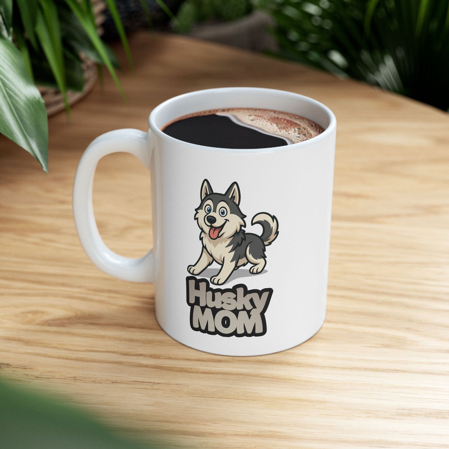 Husky Mom Ceramic Mug 11oz 15oz Cute Husky Coffee Cup Gift for Dog Lovers Pet Owner Mug Home Office Drinkware