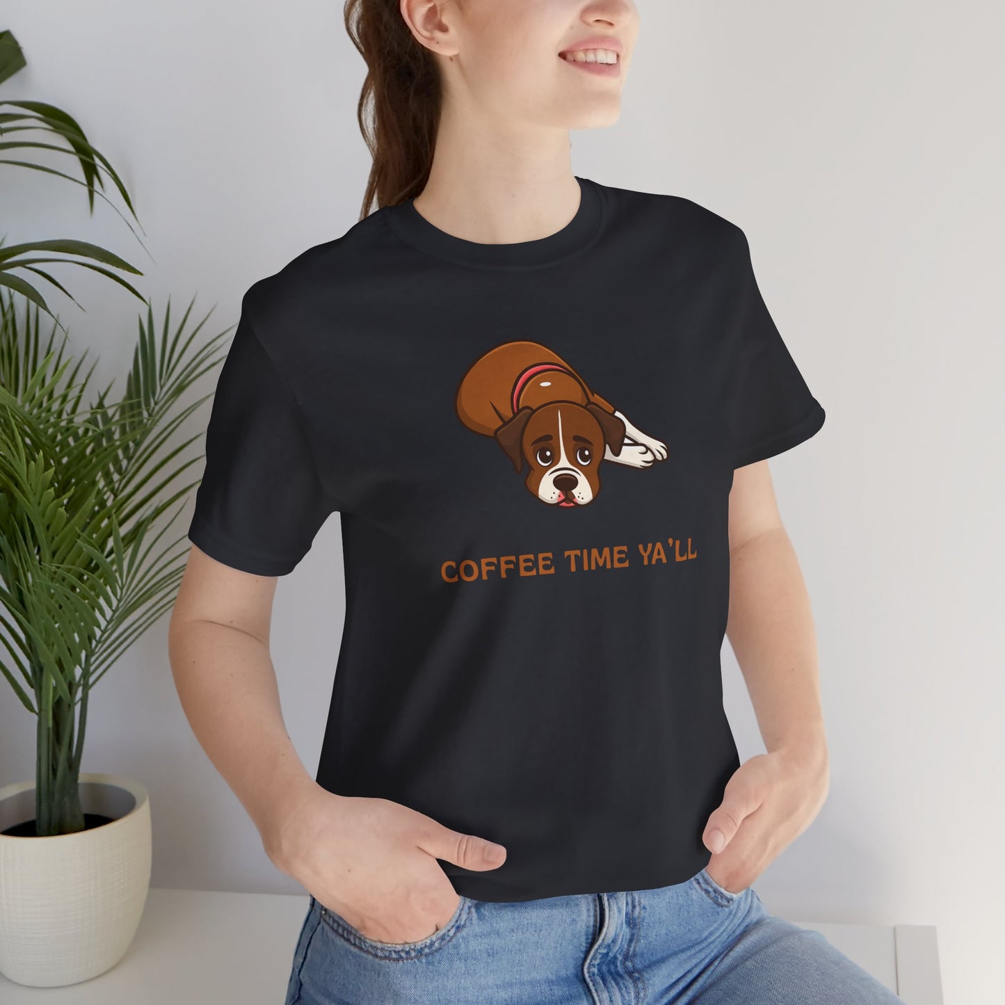Boxer Dog Mom Gift for Her Boxer Dog Dad Funny T-Shirt Gift Coffee Time Y'all