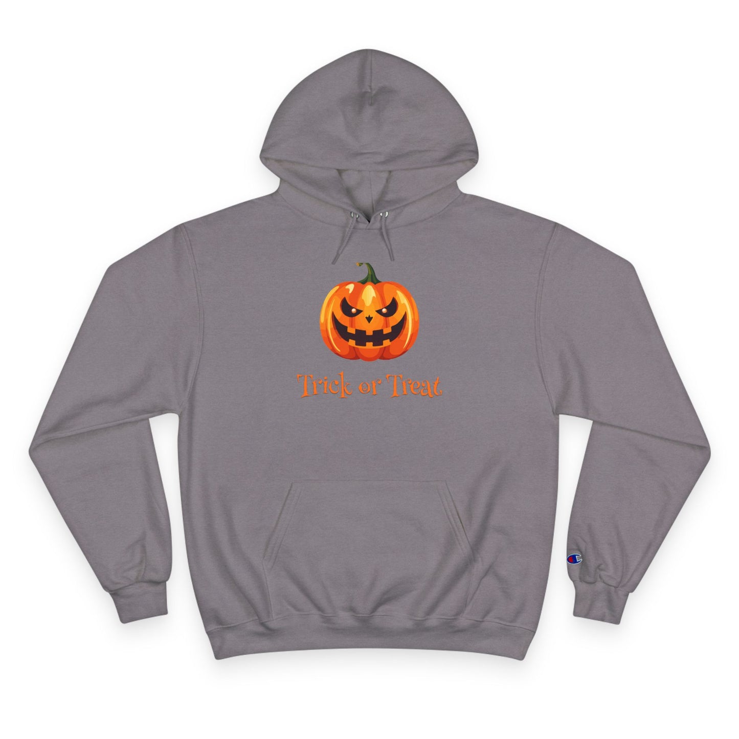 Trick or Treat Halloween Pumpkin Champion Hoodie, Trick or Treat Sweatshirt, Fall Fashion, Cozy Layering, Halloween Costume, Spooky Season
