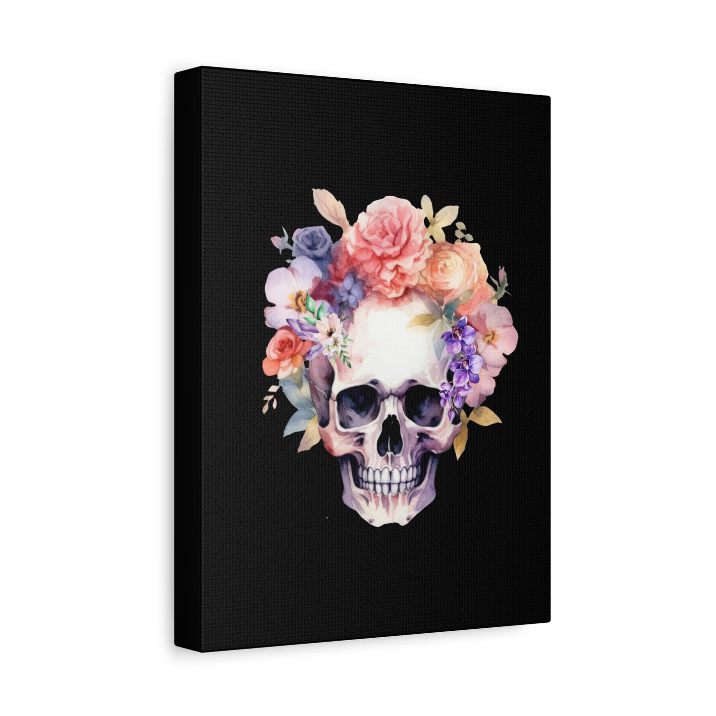 Floral Skull Canvas Art, Gothic Wall Decor for Halloween & Home, Unique Gift Idea, Boho Decor, Artistic Prints