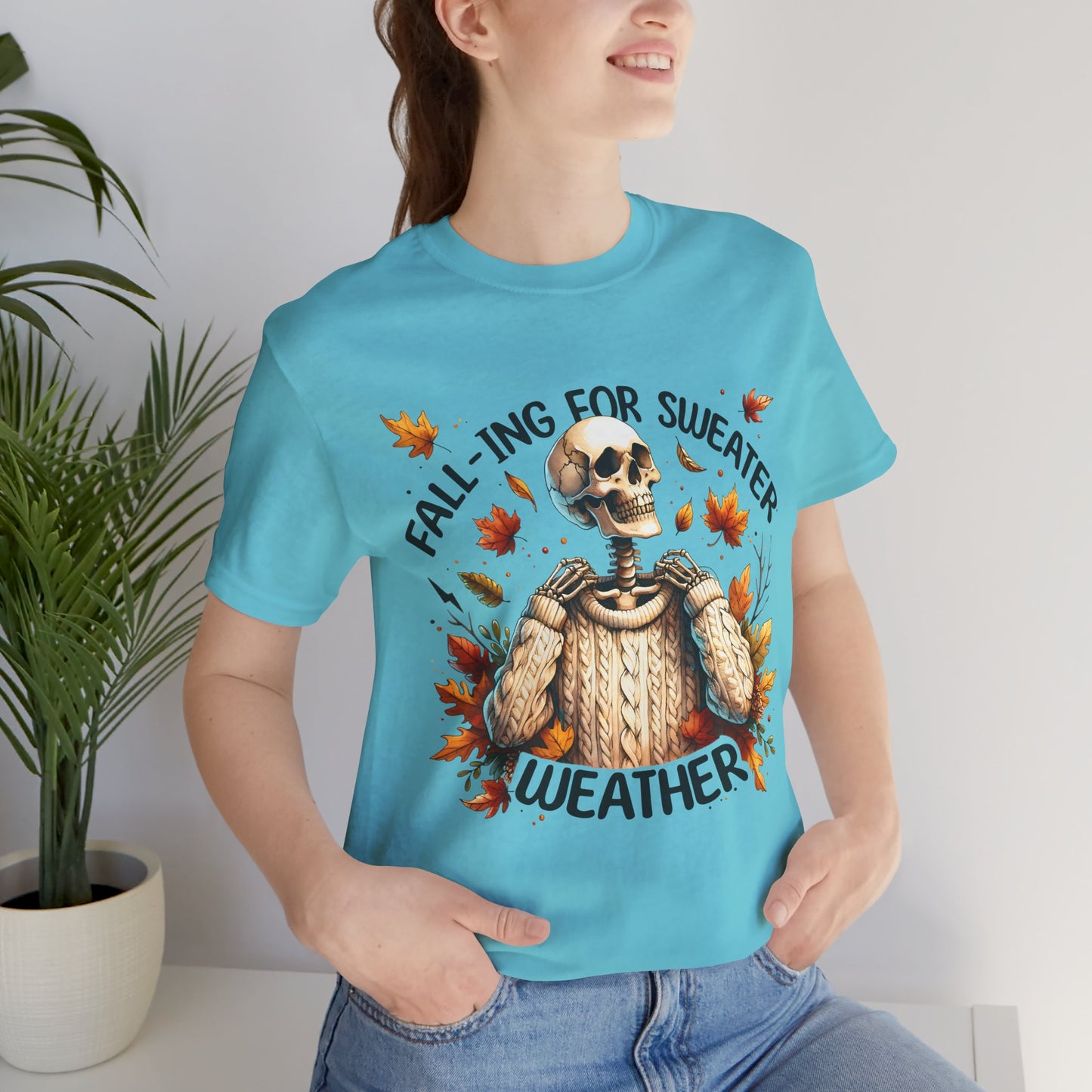 Fall is for Sweater Weather T-Shirt Fall Apparel Halloween Shirt, Cozy Autumn Wear, Seasonal Fashion