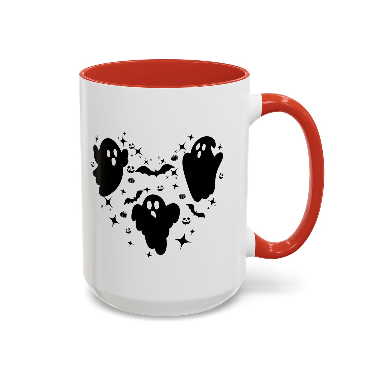 Halloween Ghost Heart Coffee Mug - Spooky Mug for Halloween, Cute Ghost Decor, Trick or Treat Mug, Goth Coffee Cup, Halloween Gift
