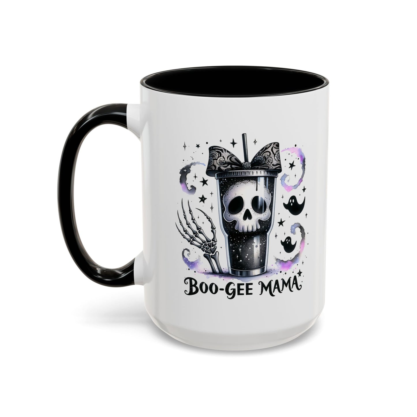 Boo-Gee Mama Spooky Halloween Coffee Mug, Boo-Gee Mama Drinkware, Cute Skeleton Mug, Witchy Gift for Moms, Unique Coffee Cup