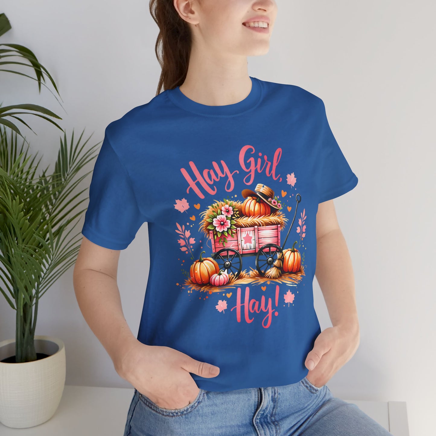 Hay Girl Hay T-Shirt Cute Fall Tee Autumn Fashion Halloween Thanksgiving Hay Girl Hay Shirt