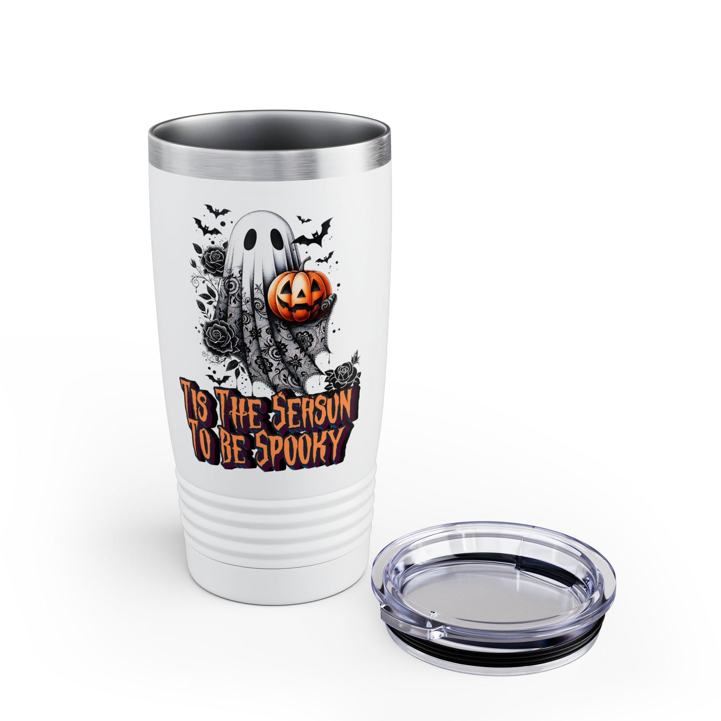 Tis the Season to be Spooky Halloween 20oz Tumbler Spooky Travel Mug, Pumpkin Design