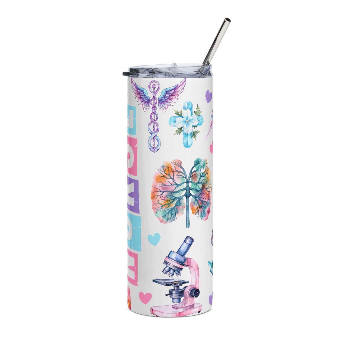 Colorful Nurse Tumbler | 20oz Insulated Stainless Steel Cup for Healthcare Gifts, Nurse Appreciation Week, Medical Professionals, Birthday