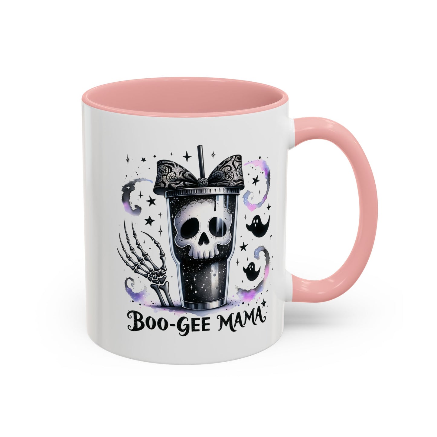 Boo-Gee Mama Spooky Halloween Coffee Mug, Boo-Gee Mama Drinkware, Cute Skeleton Mug, Witchy Gift for Moms, Unique Coffee Cup