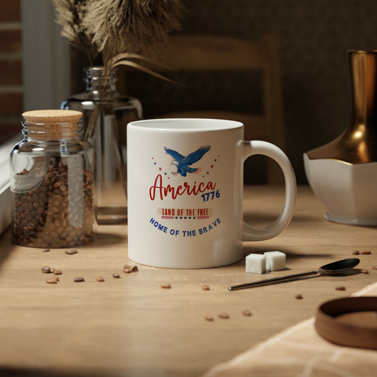 American Eagle Patriotic 20oz Jumbo White Mug