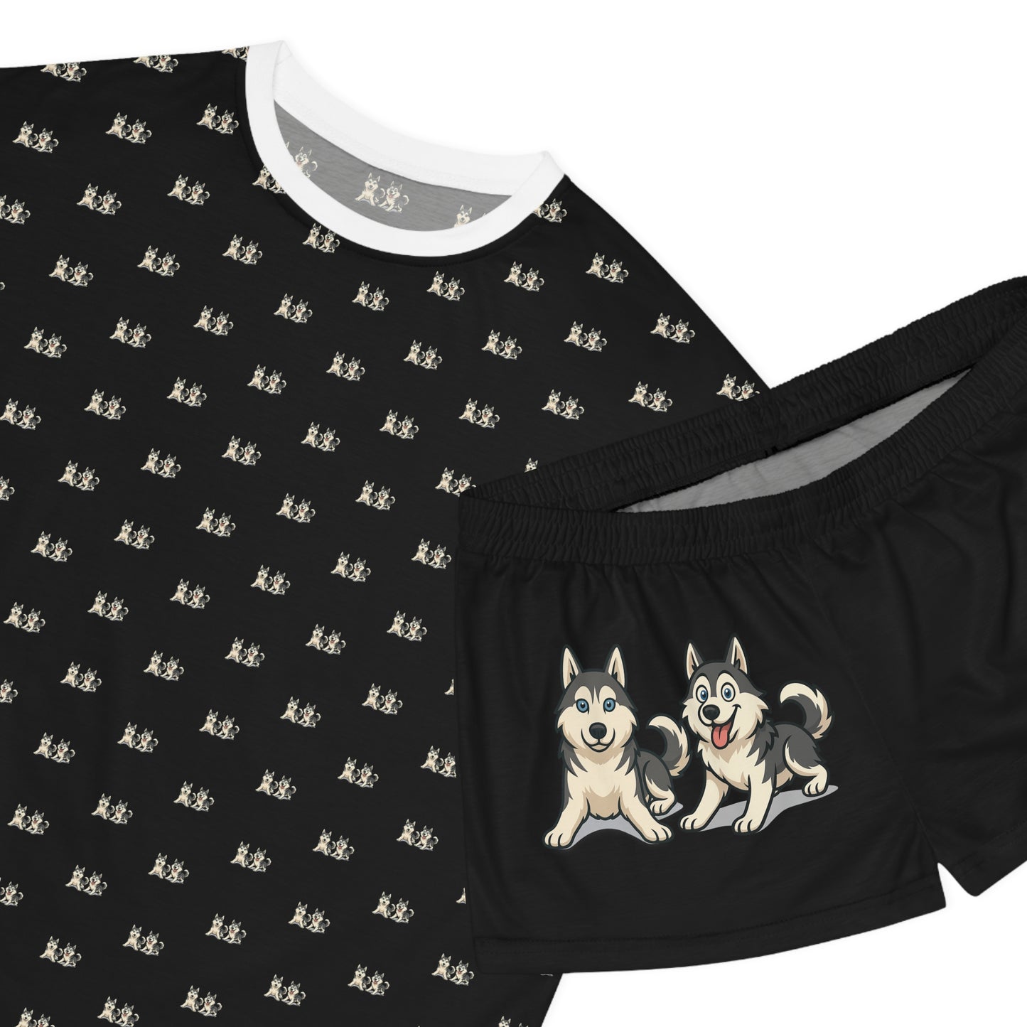 Husky Cozy Women's Pajama Set with Playful Dog Design, Cute Sleepwear, Pet Lover Gift, Relaxation Outfit, Perfect for Lounging