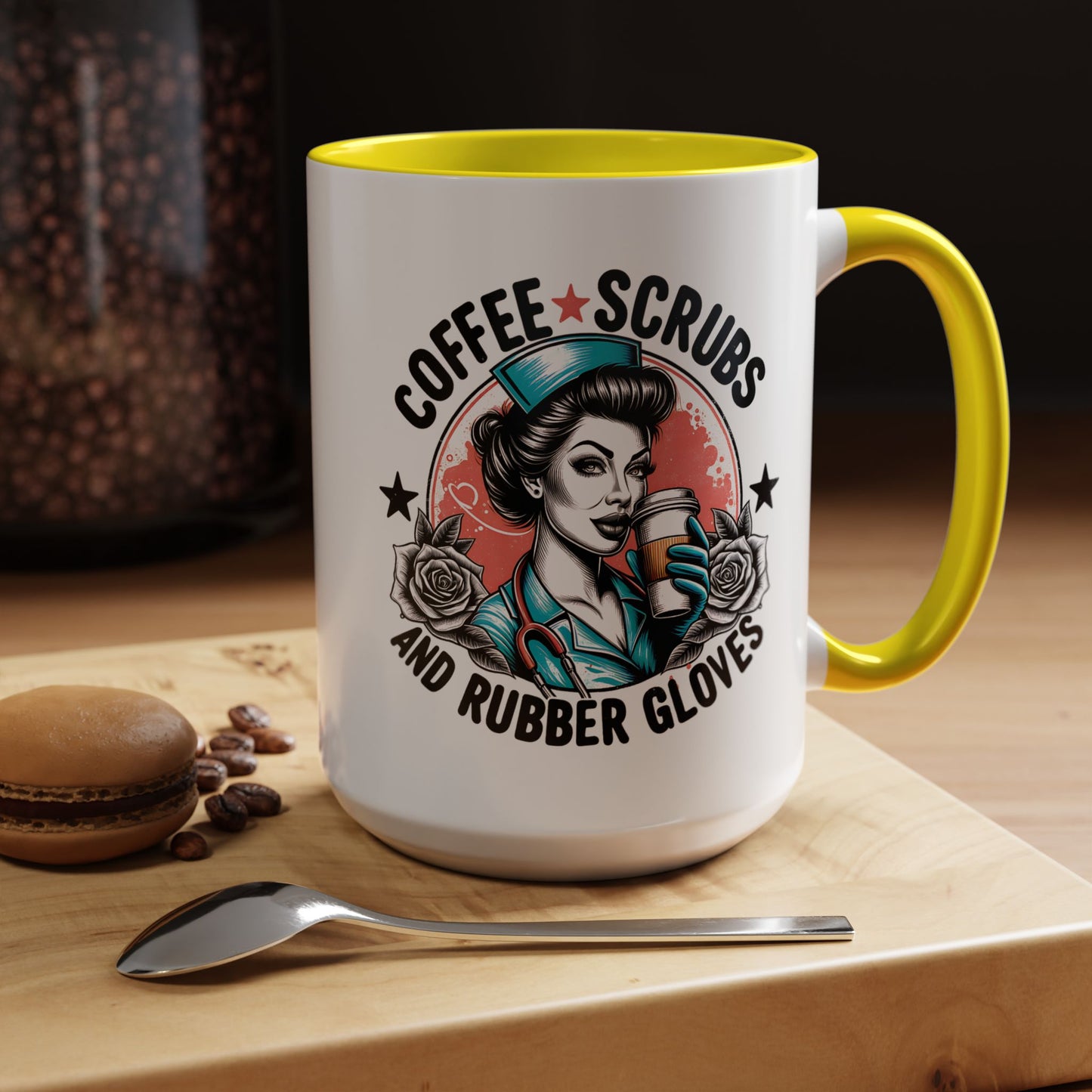 Coffee Lover's Accent Mug: Perfect for Nurses, Gifts for Healthcare Workers, Funny Medical Gifts, Kitchen Decor, Unique Coffee Mugs