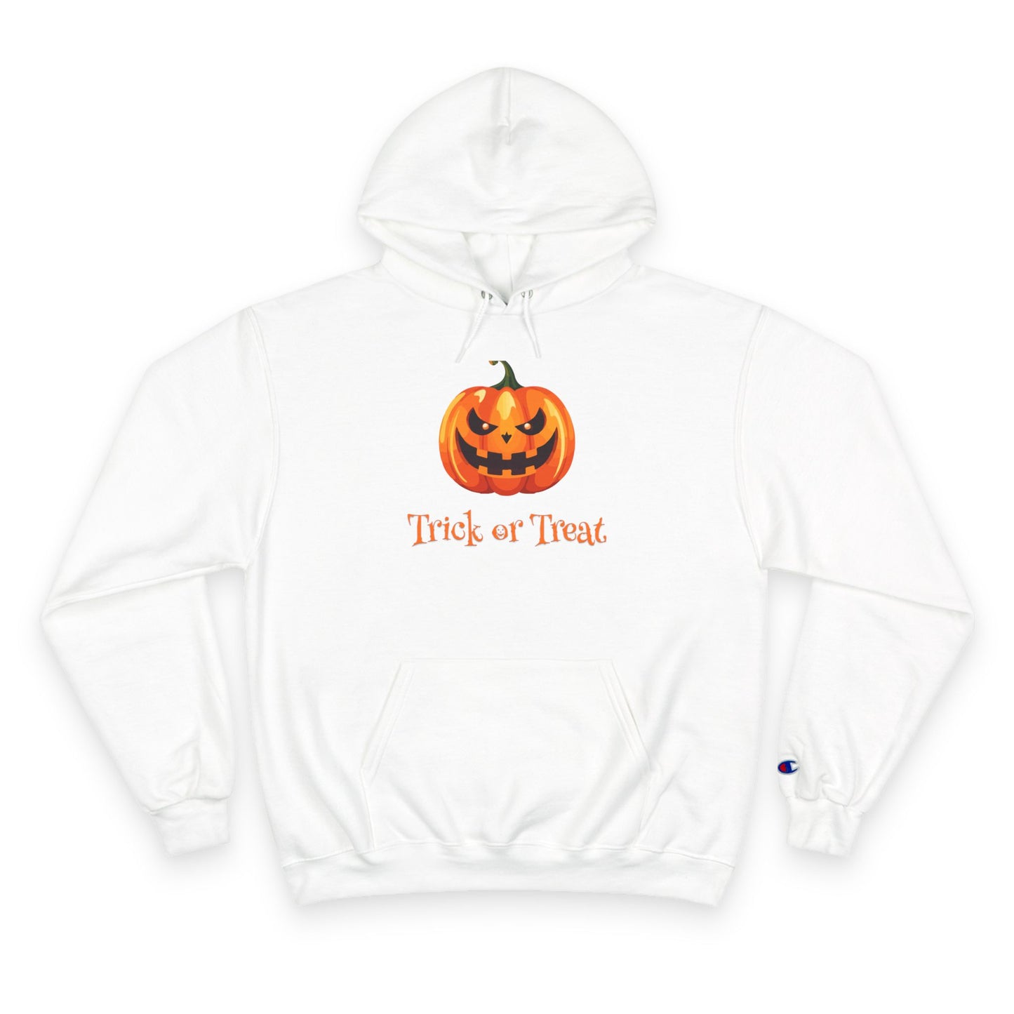 Trick or Treat Halloween Pumpkin Champion Hoodie, Trick or Treat Sweatshirt, Fall Fashion, Cozy Layering, Halloween Costume, Spooky Season