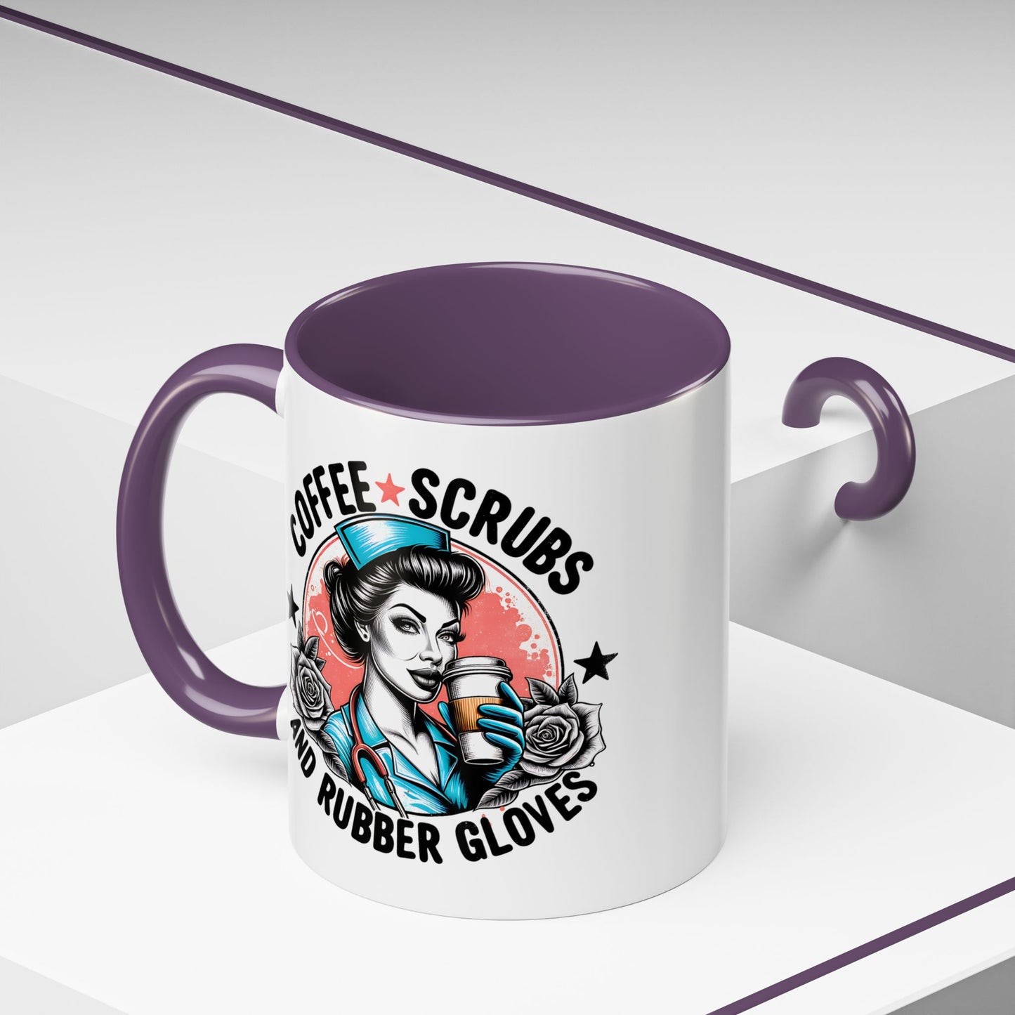 Coffee Lover's Accent Mug: Perfect for Nurses, Gifts for Healthcare Workers, Funny Medical Gifts, Kitchen Decor, Unique Coffee Mugs