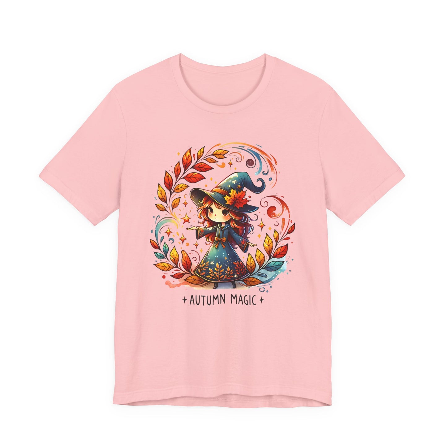 Autumn Magic Witch Tee, Fall Apparel, Halloween Shirt, Unisex Casual Tee, Seasonal Clothing, Gift for Witches