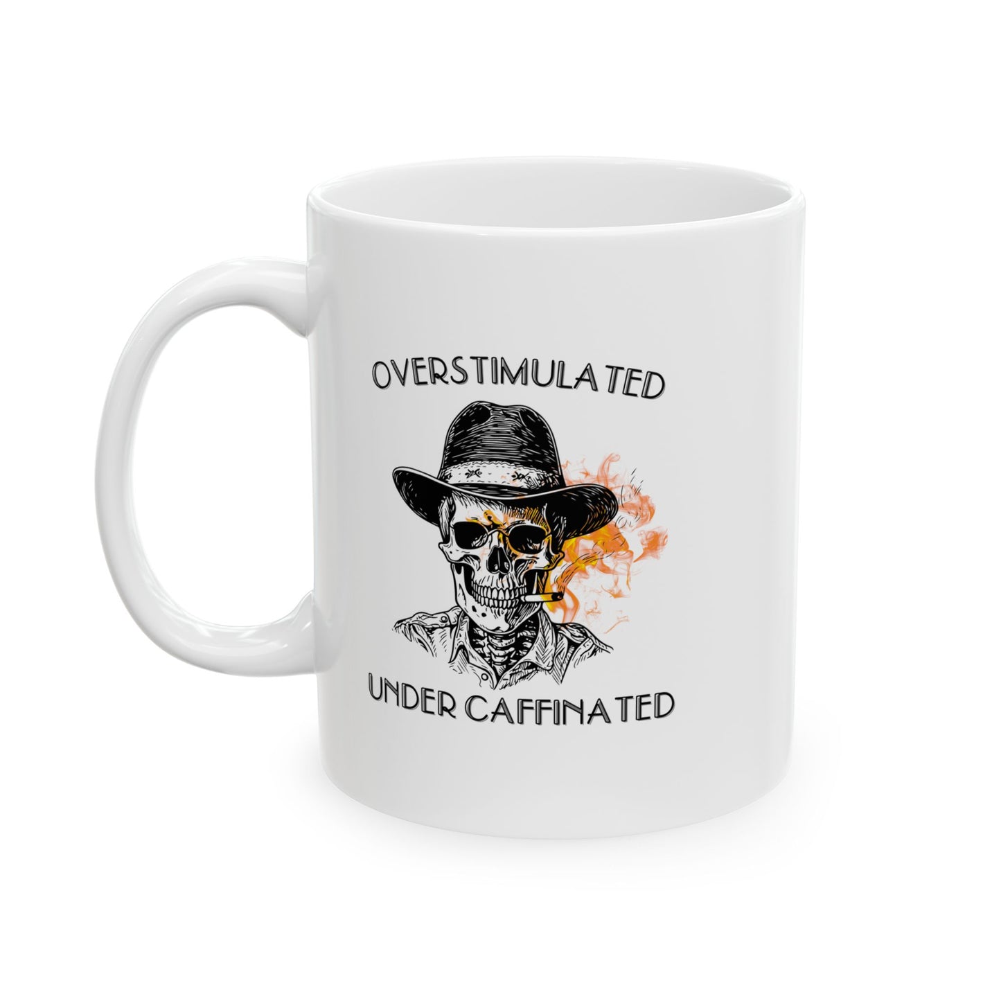Mental Health Skeleton Motivational Ceramic Mug 11oz 15oz for Daily Inspiration, Unique Gift for Coffee Lovers, Office Supplies, Self-Care, Affirmations