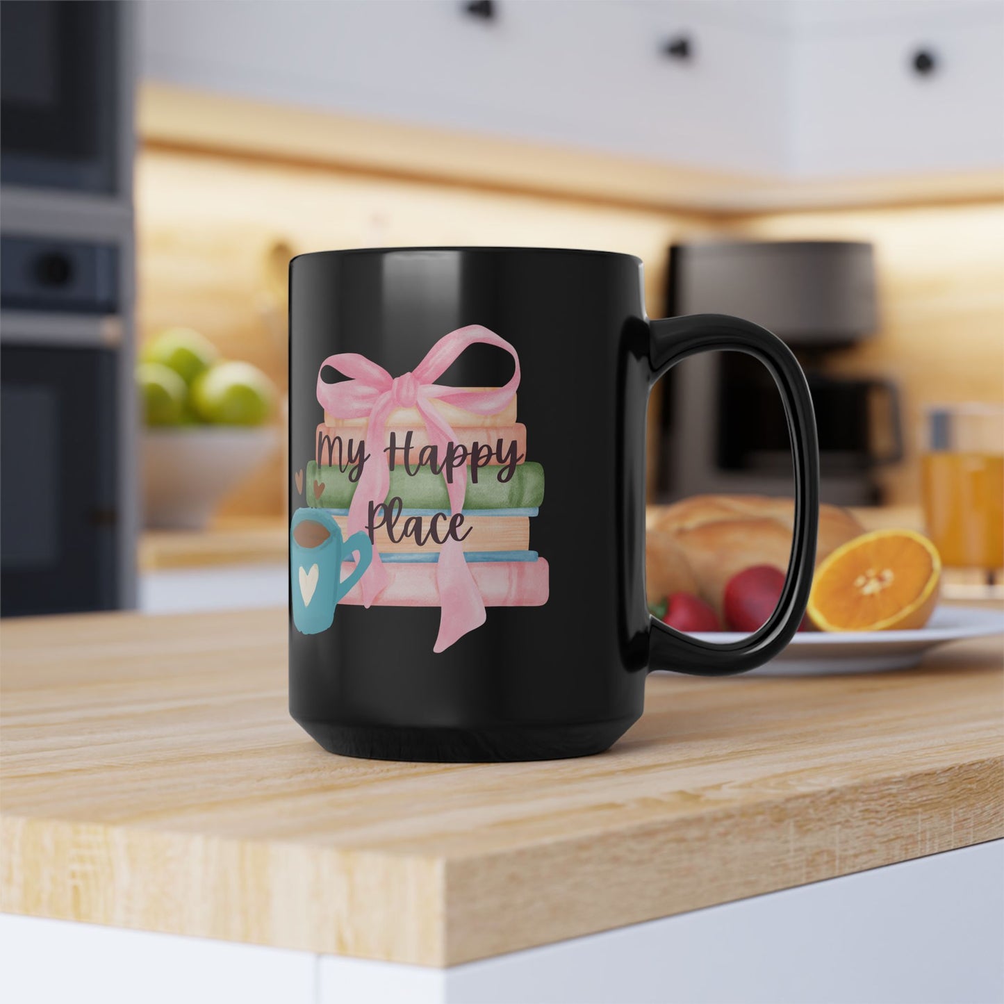 Reading Lovers Black Mug 15oz Coffee Mug Gift for Book Lover