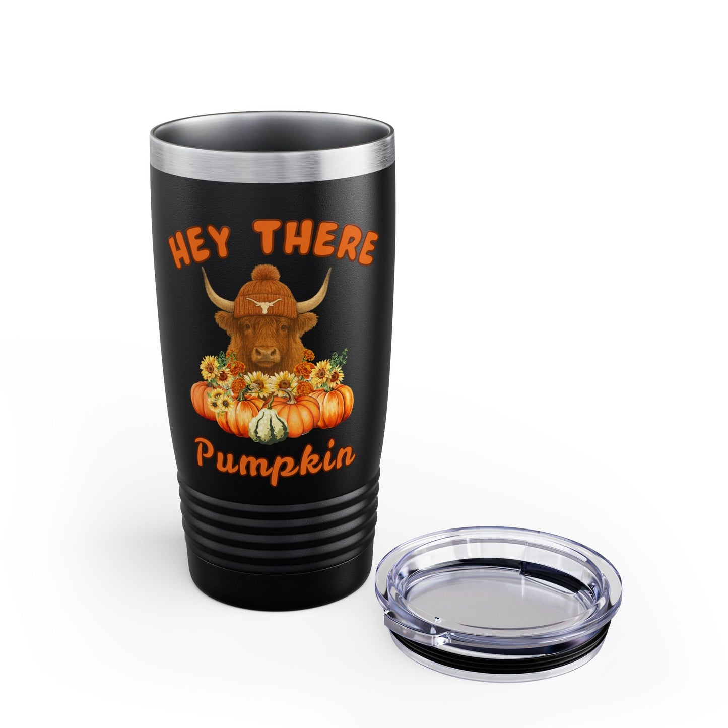 Highland Cow Longhorn Fan Tumbler 20oz Highland Cow Cozy Autumn Tumbler, Fall Coffee Travel Mug, Pumpkin Spice Lover Gift, Seasonal Drinks Travel Cup, Personalized Car Mug