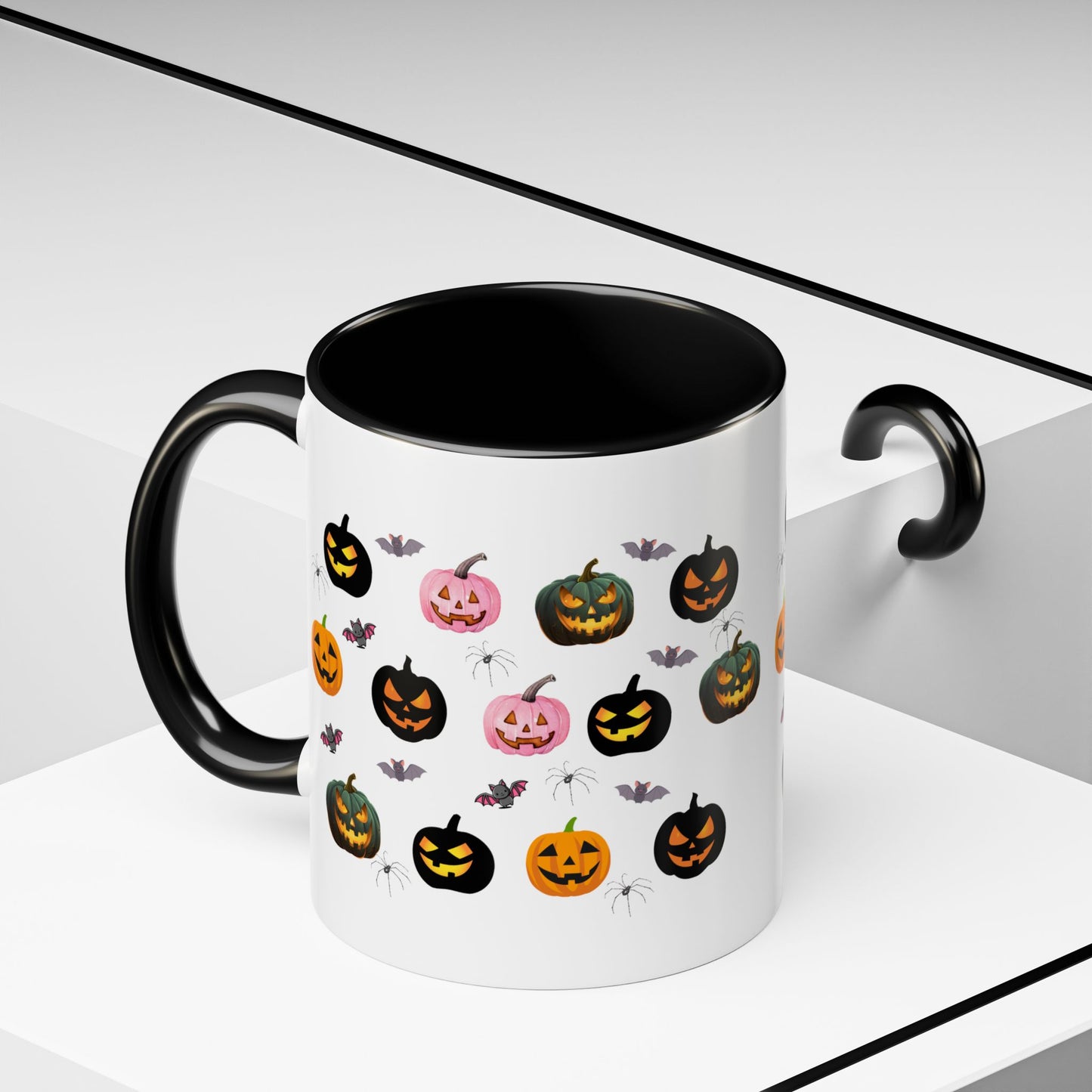 Spooky Pumpkin Accent Coffee Mug - Halloween Decor, Autumn Gift, Fall Kitchenware, Unique Coffee Cup, Trick or Treat