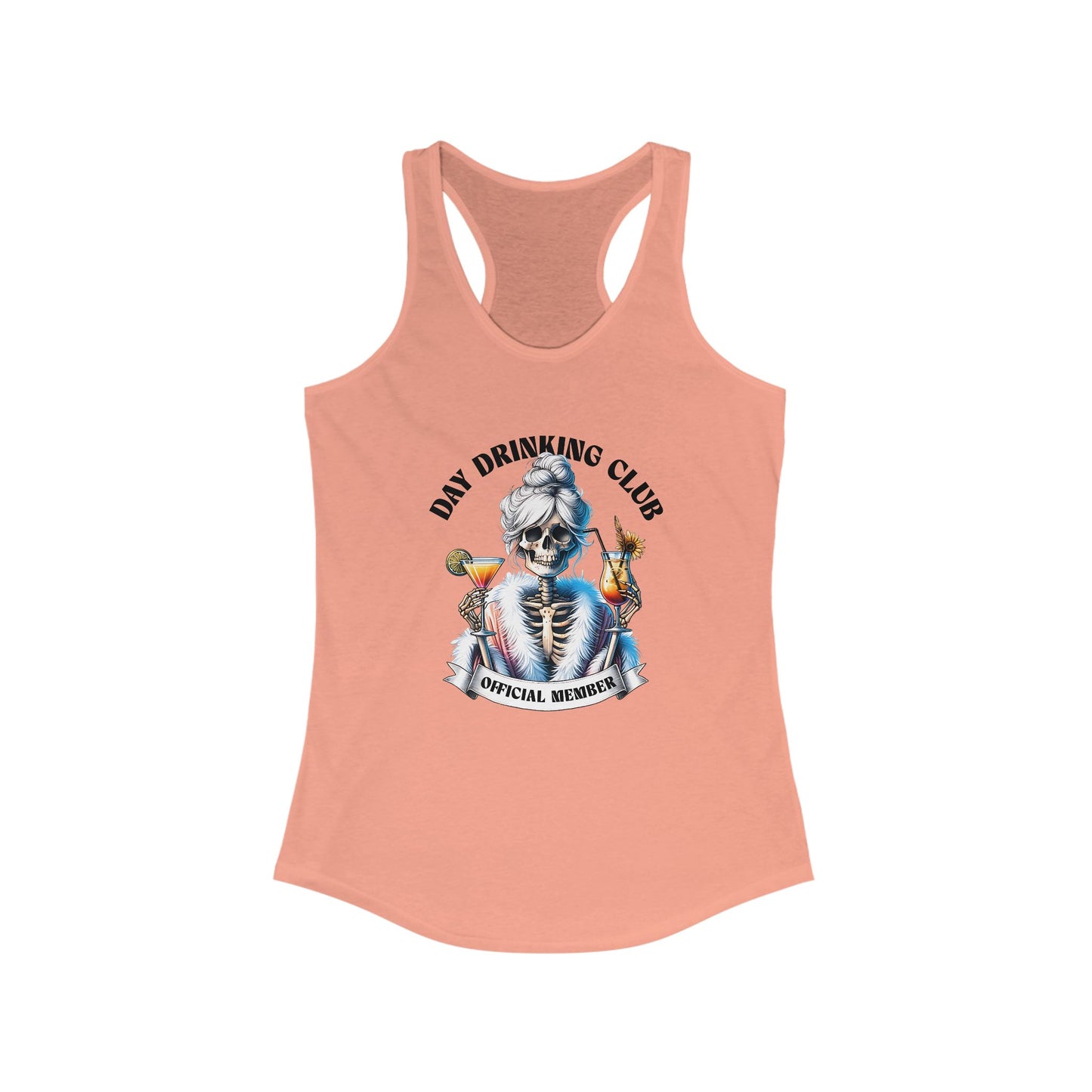 Day Drinking Club Skeleton Racerback Tank Top Gift for Her