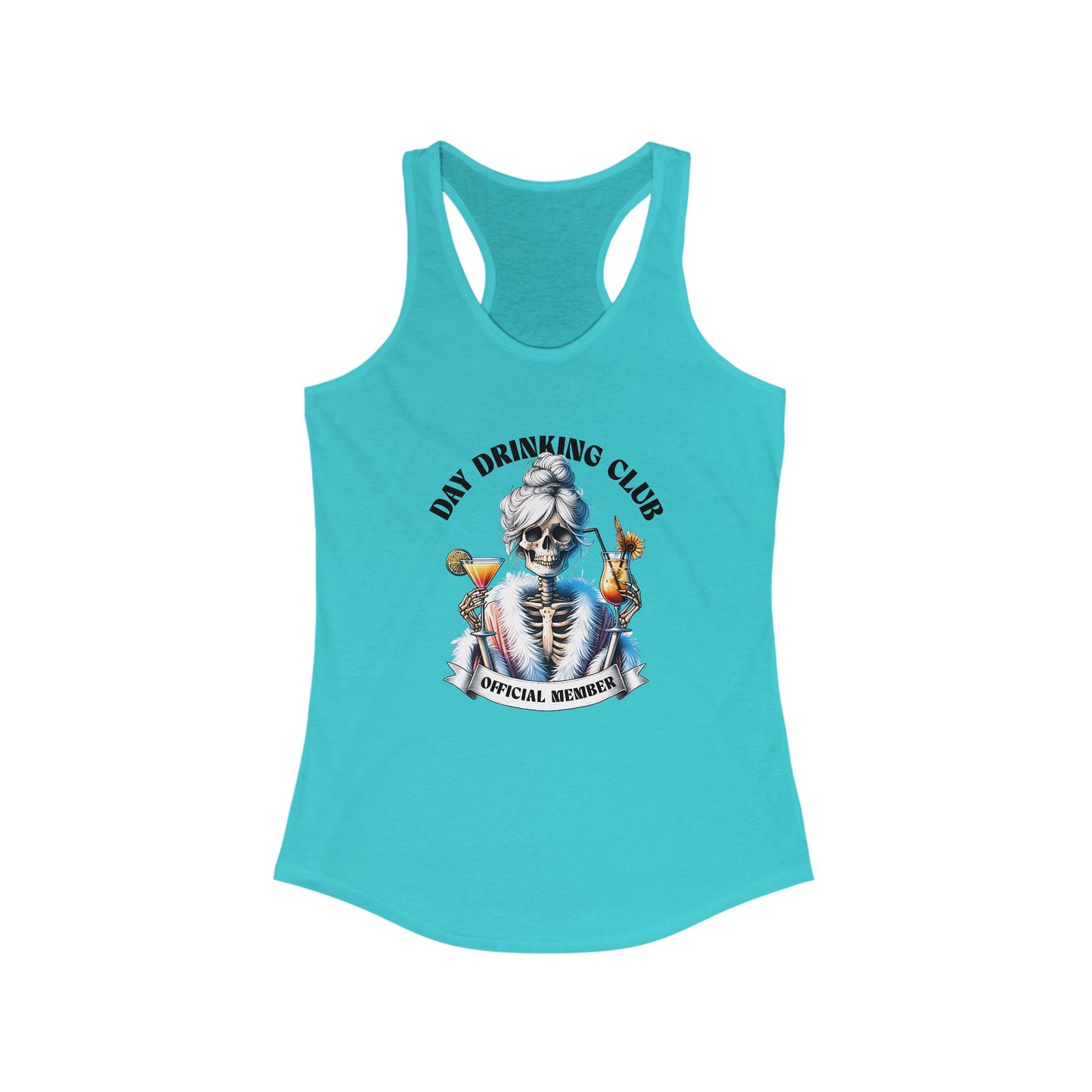Day Drinking Club Skeleton Racerback Tank Top Gift for Her