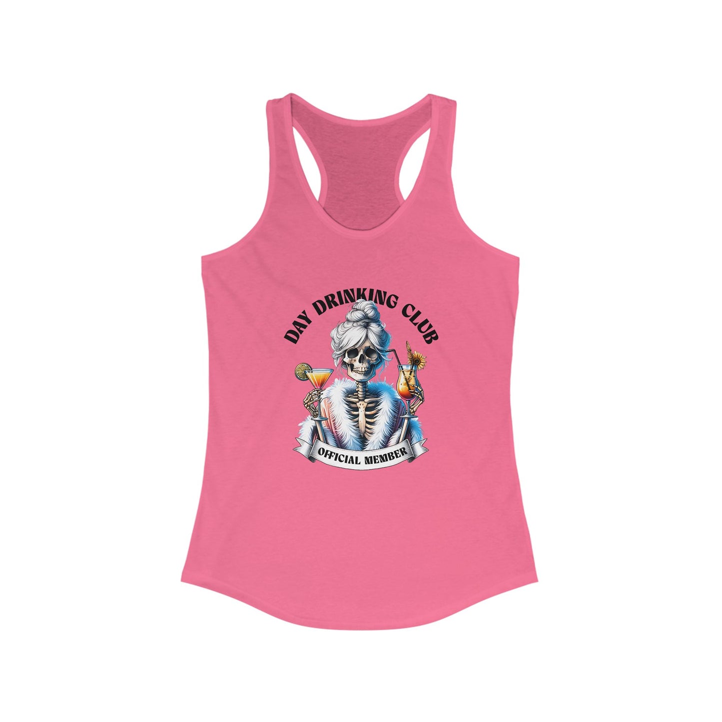 Day Drinking Club Skeleton Racerback Tank Top Gift for Her