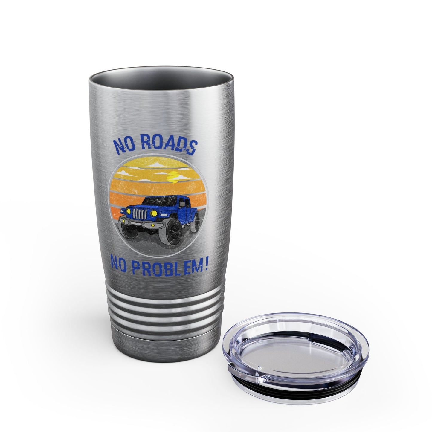 Retro Jeep Gladiator Adventure Tumbler, 20oz No Roads No Problem! Travel Mug Jeep Lover Gift Outdoor Adventure Camping Road Trip