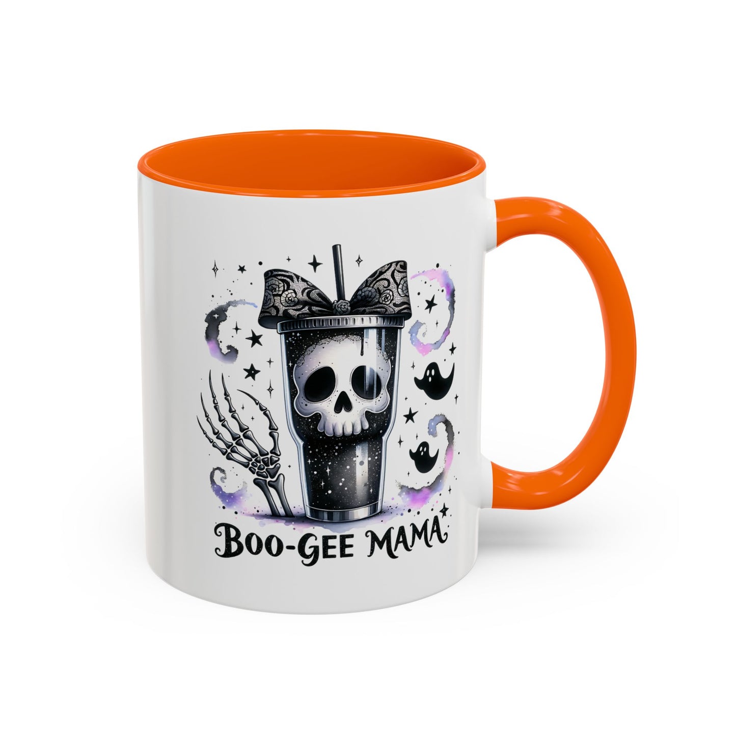 Boo-Gee Mama Spooky Halloween Coffee Mug, Boo-Gee Mama Drinkware, Cute Skeleton Mug, Witchy Gift for Moms, Unique Coffee Cup