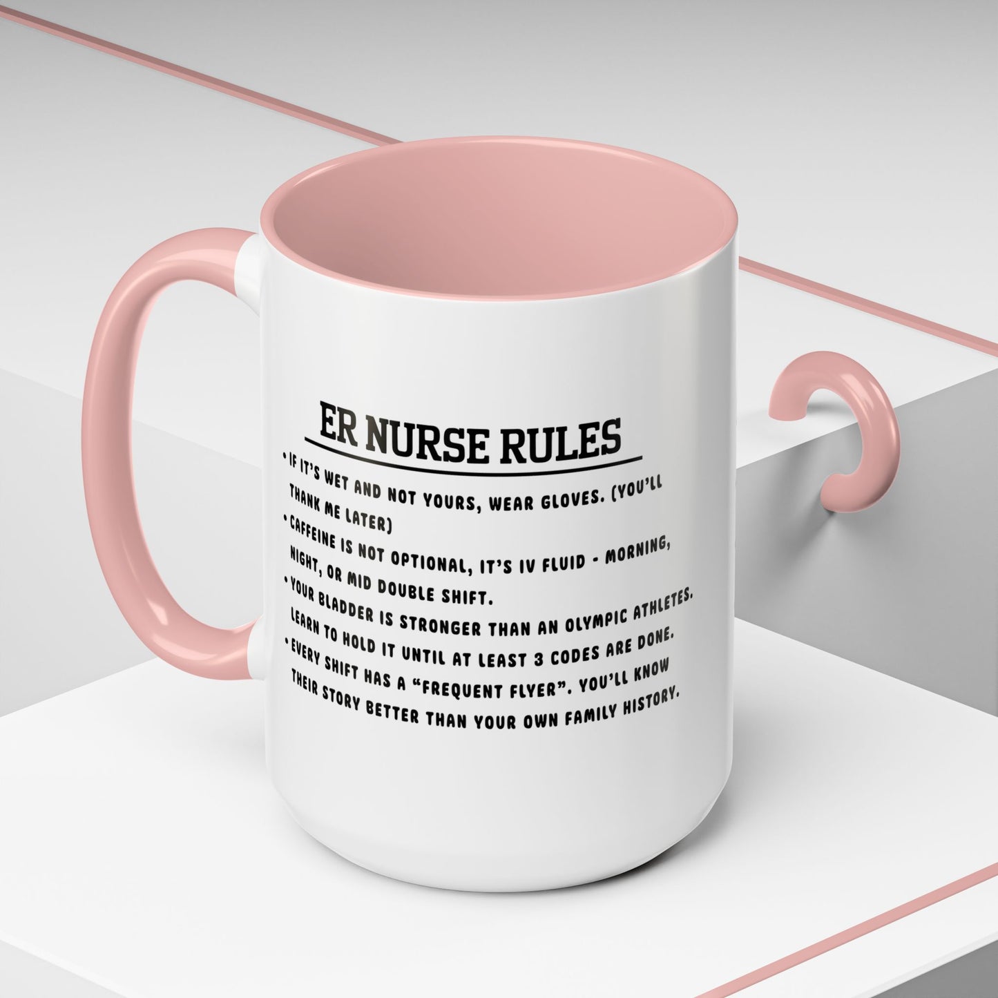 Nurse Rules Coffee Mug Funny Gift for Nurses Healthcare Professional Cup Nurse Appreciation Medical Humor Mug ER Nurse Style