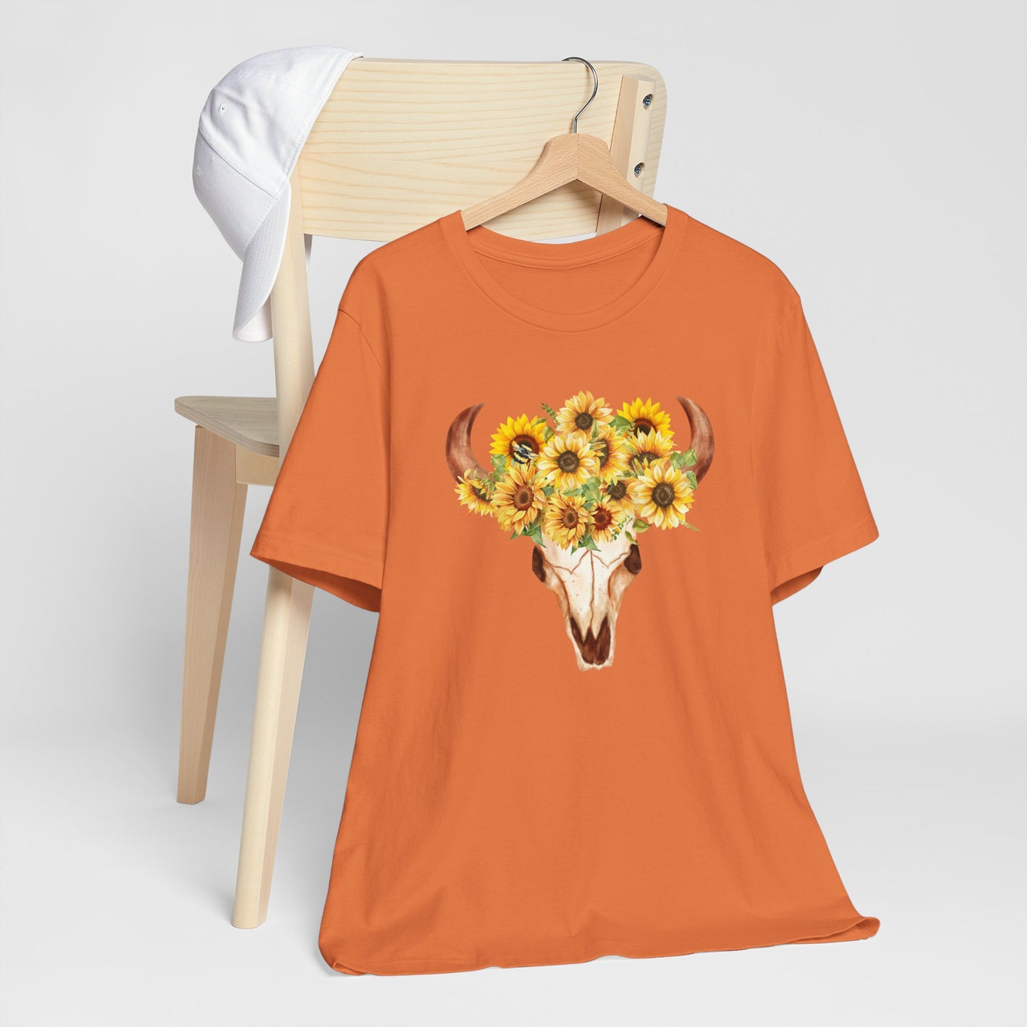 Sunflower Skull Tee - Boho T-Shirt, Unisex Graphic Shirt, Floral Tee, Casual Summer Wear, Perfect Gift for Nature Lovers