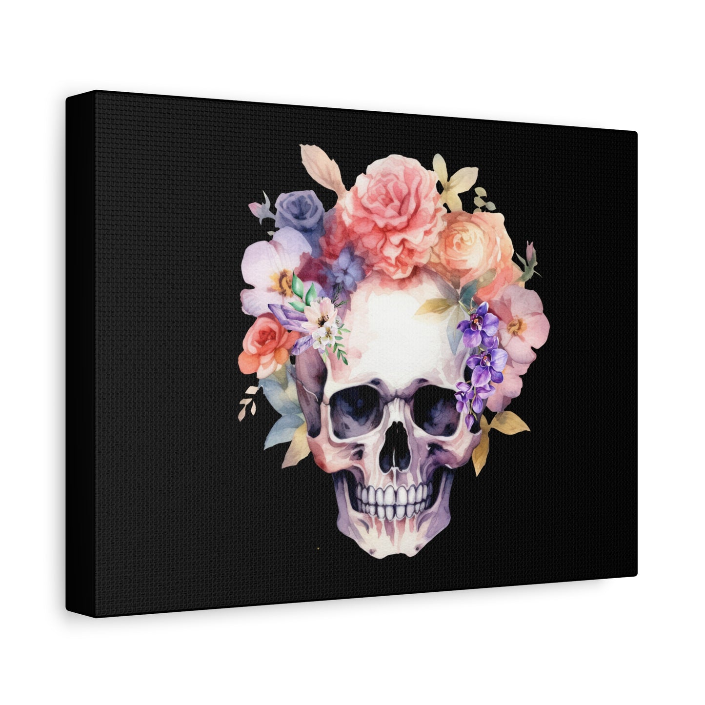Floral Skull Canvas Art, Gothic Wall Decor for Halloween & Home, Unique Gift Idea, Boho Decor, Artistic Prints