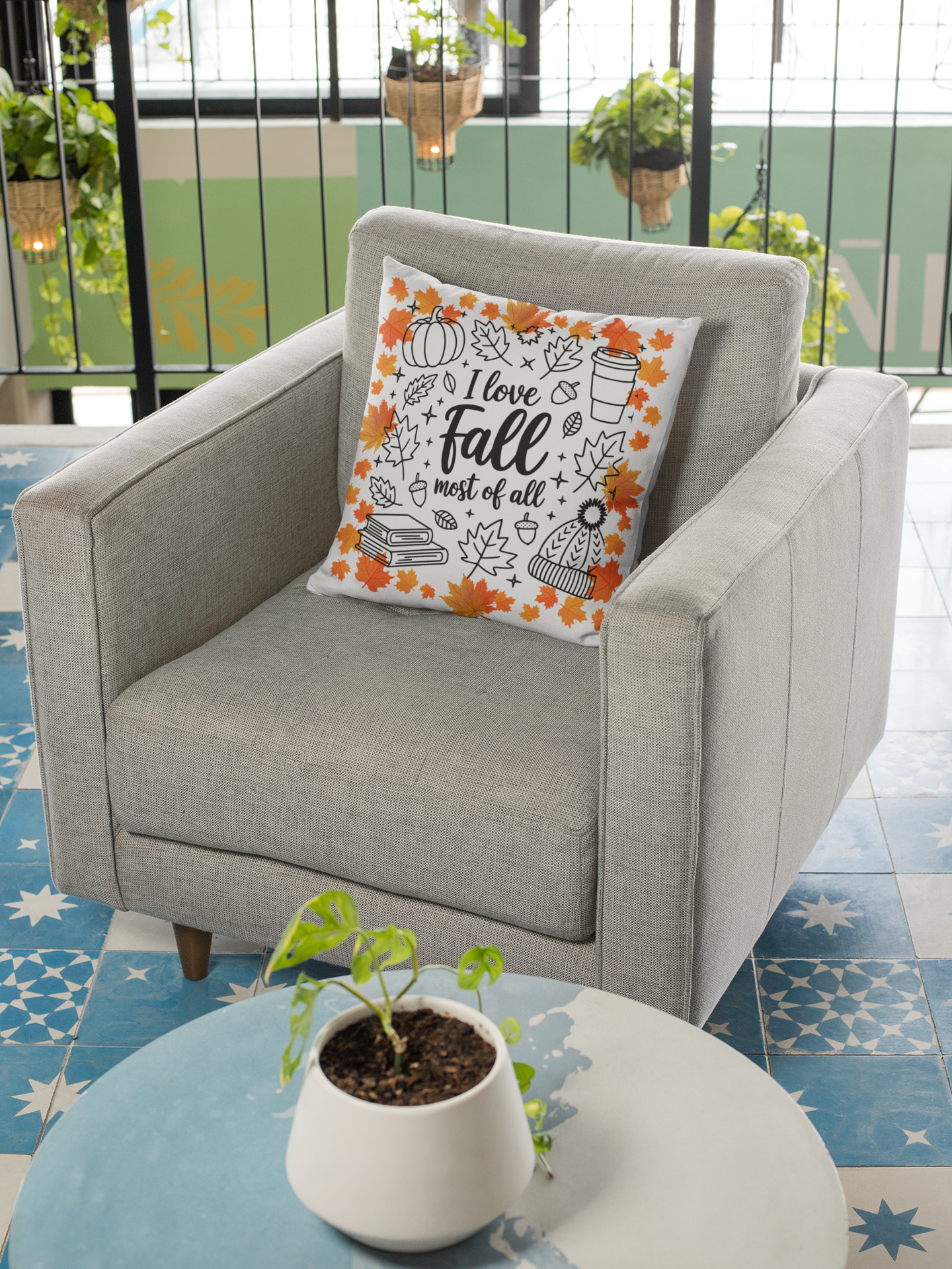 Cozy Fall Pillow Gift I Love Fall Most of All Autumn Decor Seasonal Cushion Home Comfort Thanksgiving Gift