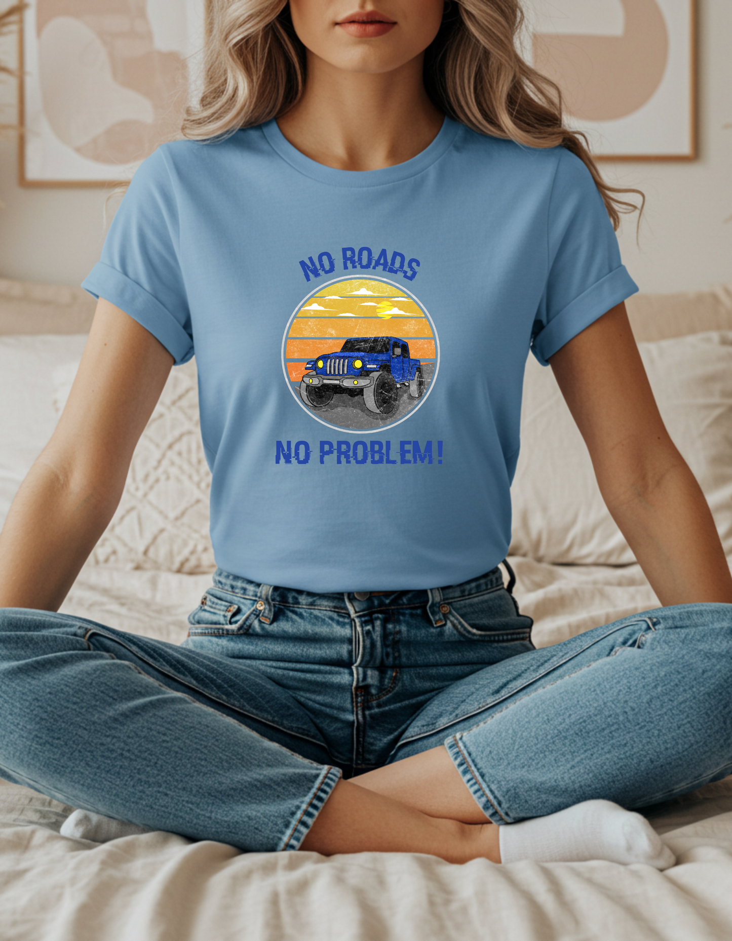 Retro Jeep T-Shirt Gift for Jeep Lover Adventure Tee No Roads No Problem! Unisex Jersey Short Sleeve T-Shirt Travel Shirt Outdoor Tee Gift for Explorers Jeep Lover Apparel