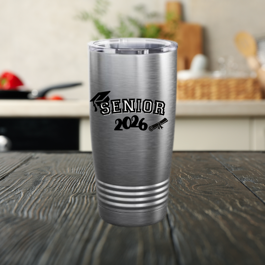 Senior Class of 2026 20oz Tumbler, Graduation Gifts, Travel Mug, College Bound, Custom Drinkware