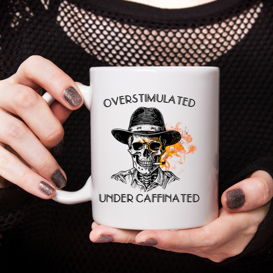 Mental Health Skeleton Motivational Ceramic Mug 11oz 15oz for Daily Inspiration, Unique Gift for Coffee Lovers, Office Supplies, Self-Care, Affirmations