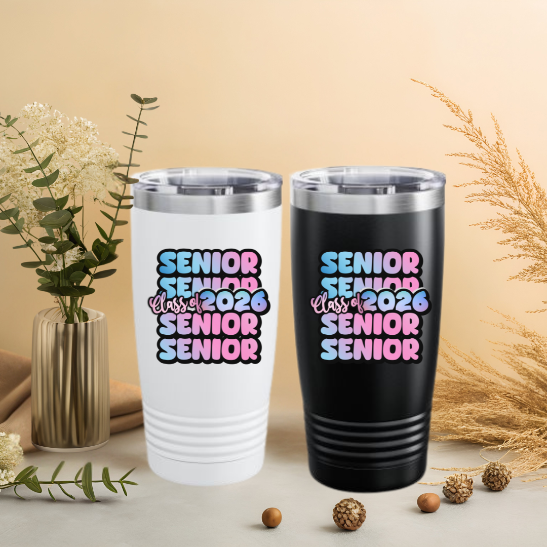 Senior Class of 2026Tumbler 20oz Class of 2026 Drinkware Graduation Gift Personalized Graduation Tumbler Senior Year Mug
