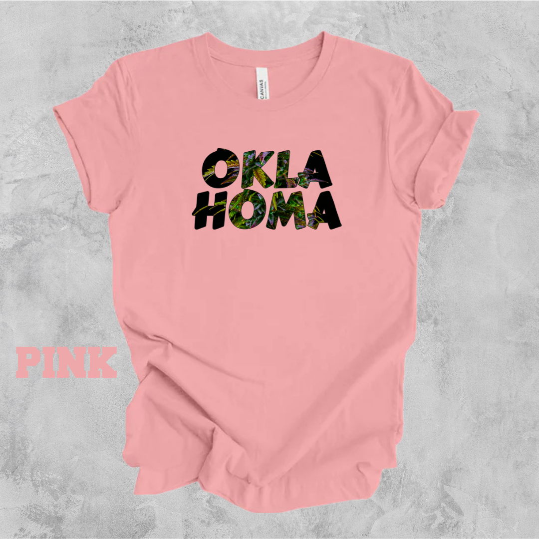 Oklahoma Cannabis Graphic Tee, Vintage Style T-Shirt, Retro Unisex Shirt, Perfect Gift for Oklahoma Lovers, Casual Wear for All Occasions