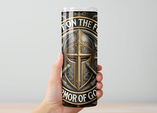 Armor of God 20oz Stainless Steel Tumbler with Lid and Straw