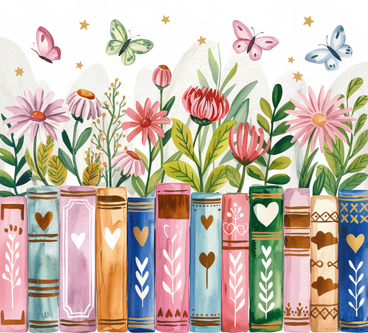 Floral Book-Style 20oz Stainless Steel Tumbler Travel Mug with Lid and Straw