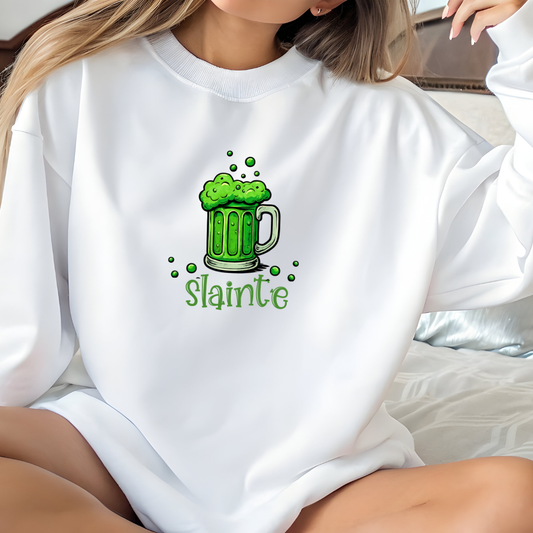 Sláinte Green Beer Sweatshirt — St. Patrick's Day Irish Cheers Crewneck