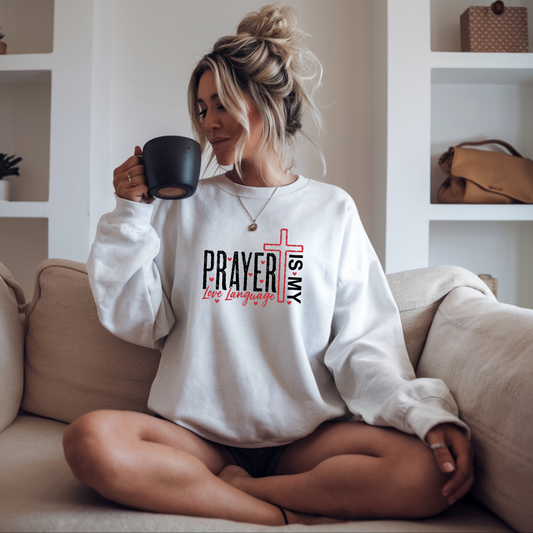 Prayer is My Love Language Cozy Crewneck Sweatshirt