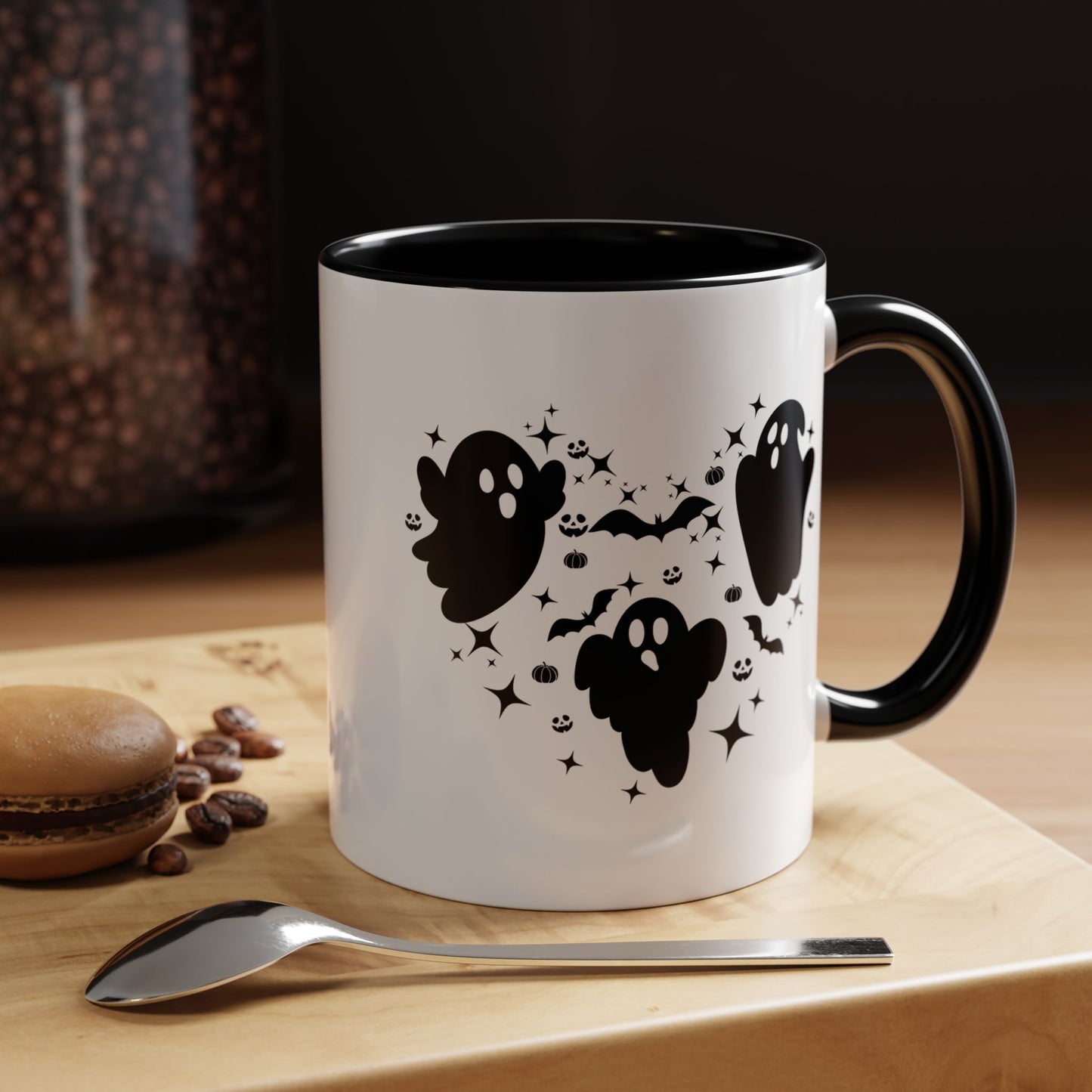 Halloween Ghost Heart Coffee Mug - Spooky Mug for Halloween, Cute Ghost Decor, Trick or Treat Mug, Goth Coffee Cup, Halloween Gift