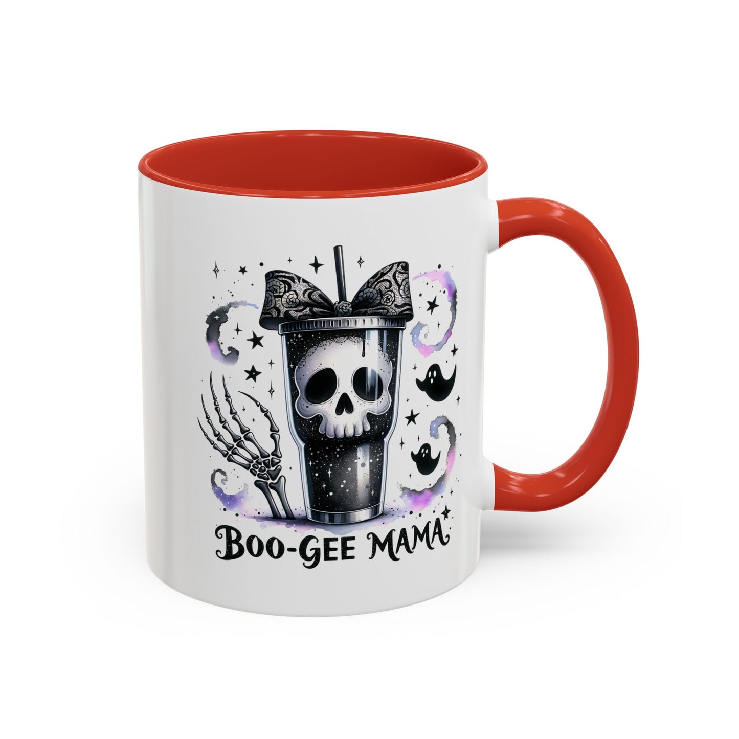 Boo-Gee Mama Spooky Halloween Coffee Mug, Boo-Gee Mama Drinkware, Cute Skeleton Mug, Witchy Gift for Moms, Unique Coffee Cup