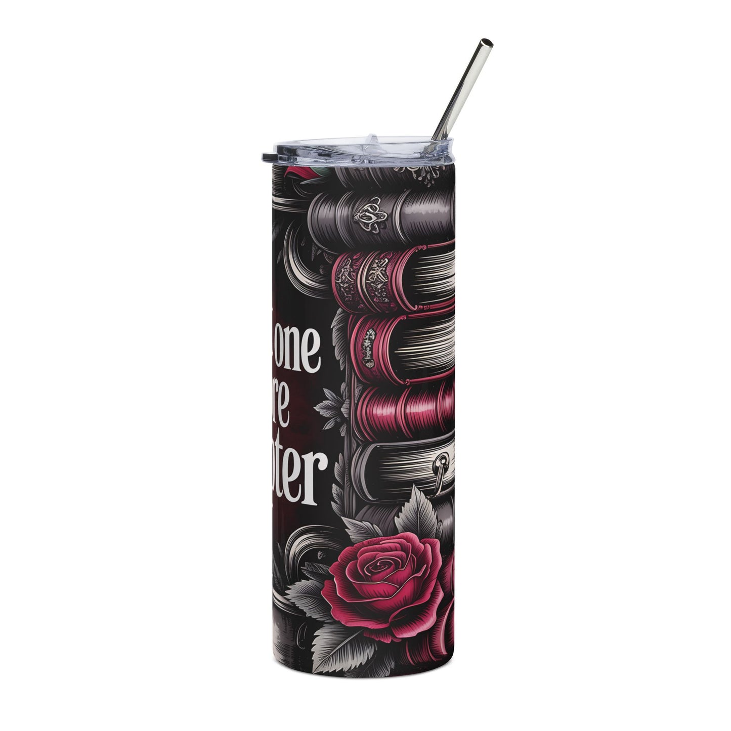 Gothic Book Lover 20oz Tumbler with Lid and Straw Just One More Chapter