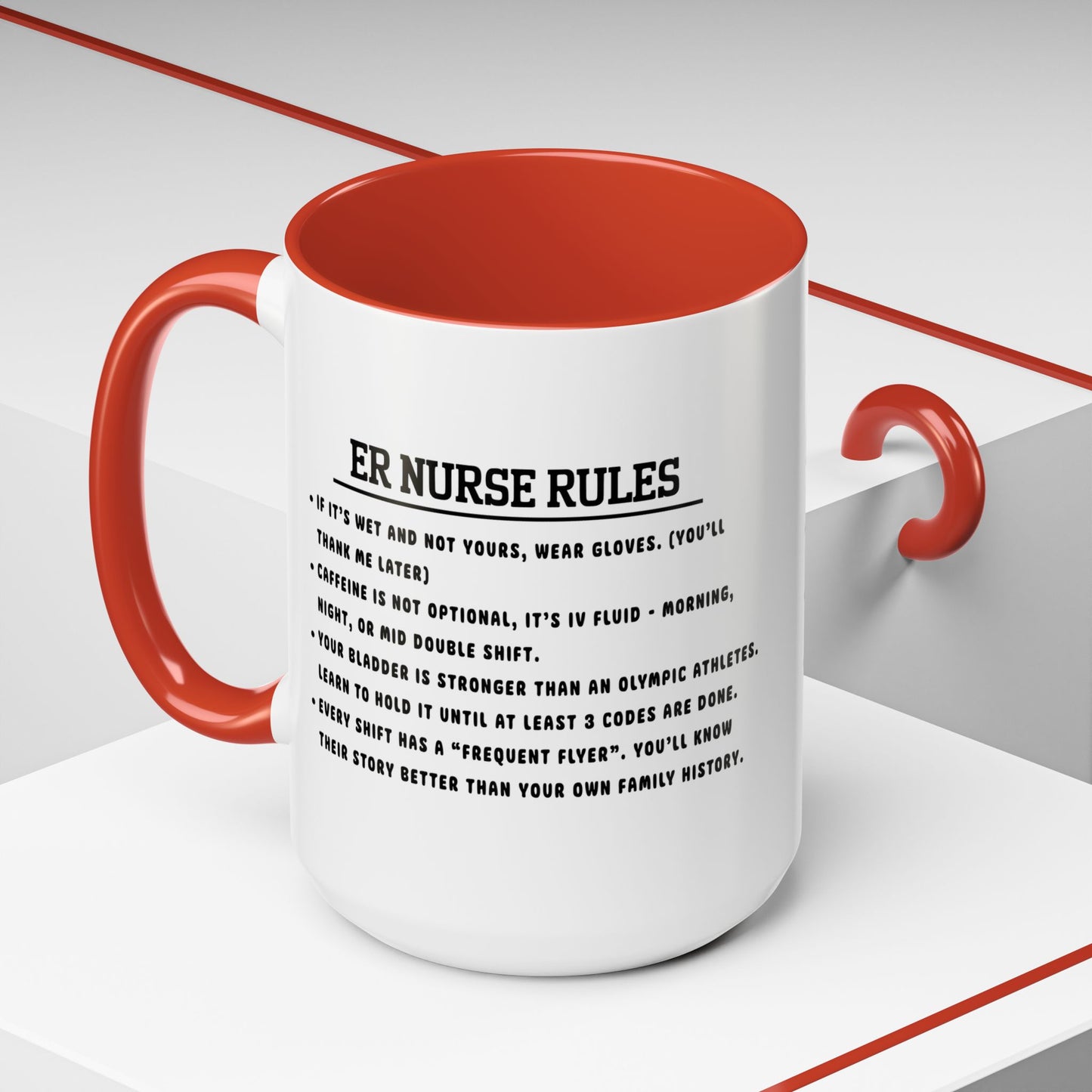Nurse Rules Coffee Mug Funny Gift for Nurses Healthcare Professional Cup Nurse Appreciation Medical Humor Mug ER Nurse Style