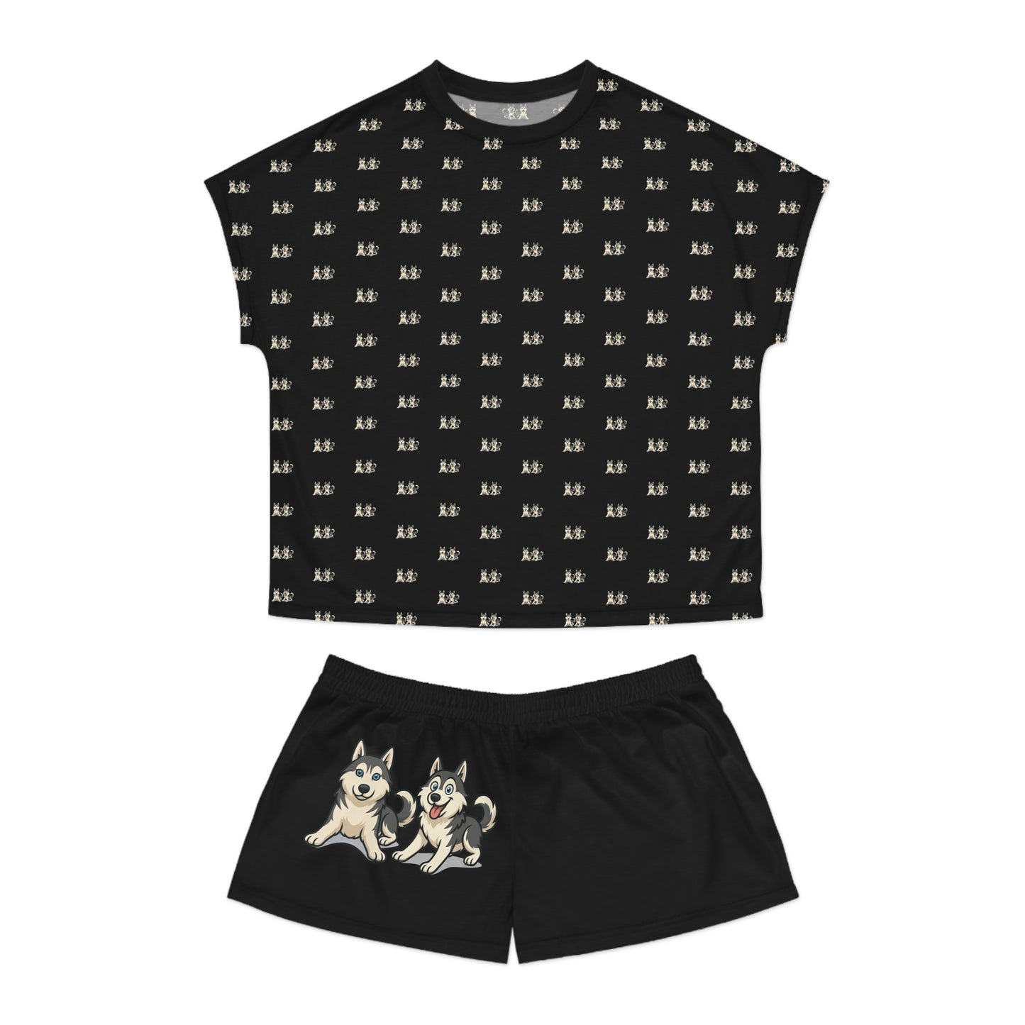 Husky Cozy Women's Pajama Set with Playful Dog Design, Cute Sleepwear, Pet Lover Gift, Relaxation Outfit, Perfect for Lounging