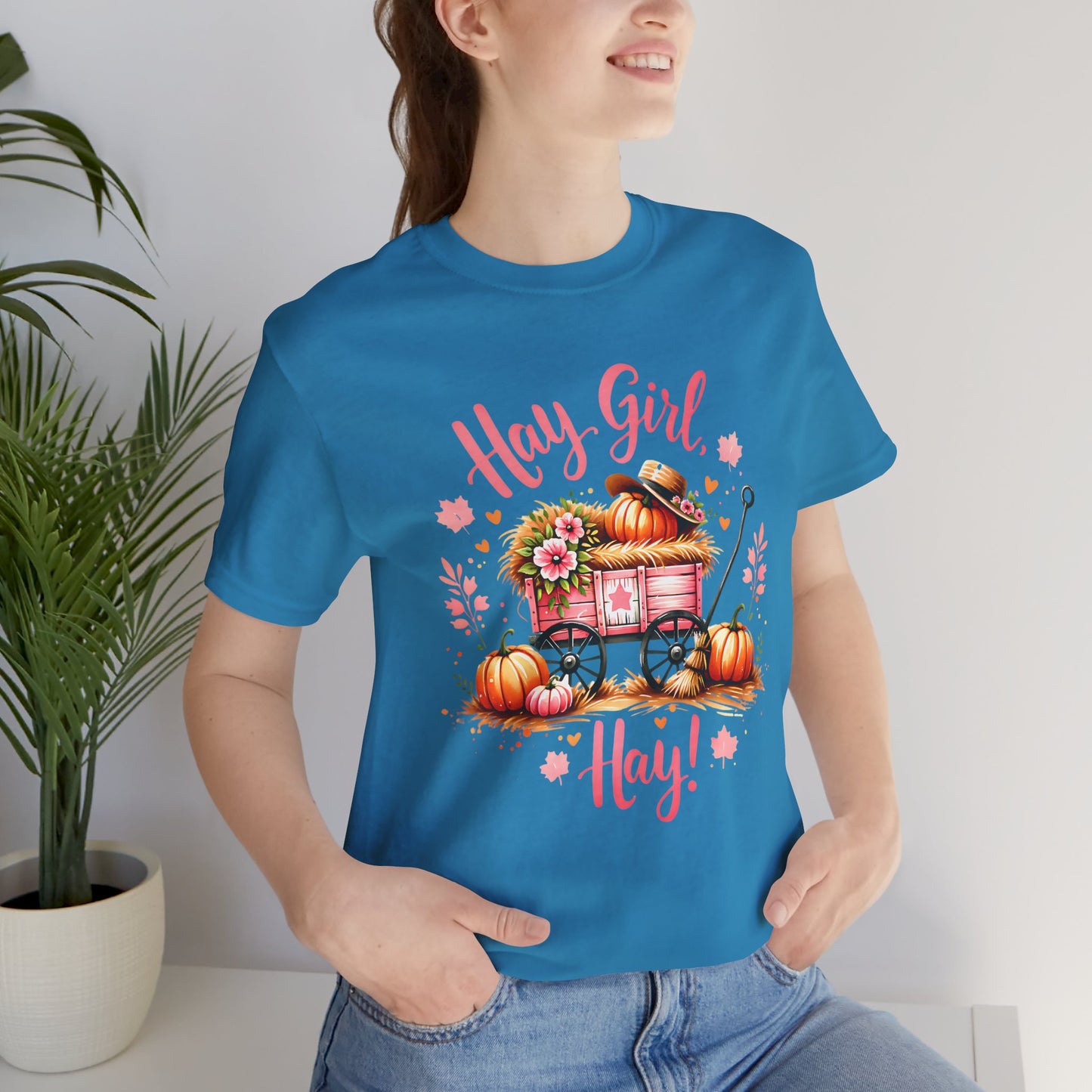 Hay Girl Hay T-Shirt Cute Fall Tee Autumn Fashion Halloween Thanksgiving Hay Girl Hay Shirt